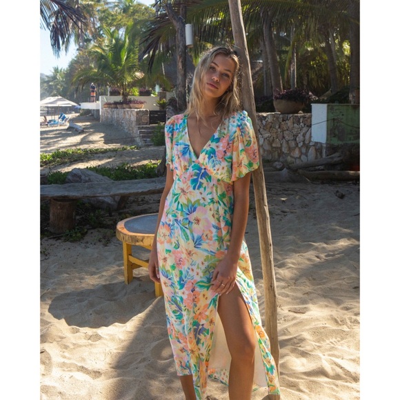 🩵🏝️Billabong Floral ☀️Jet Set Midi Dress - Picture 8 of 13